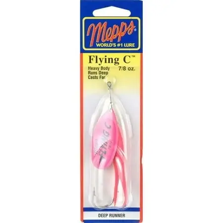 Flying C Single Hook Spinner, 7/8 Oz, Hot Pink Color