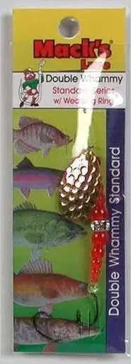 Double Whammy 8 Hammered Brass And Florescent Orange Fishing Lure