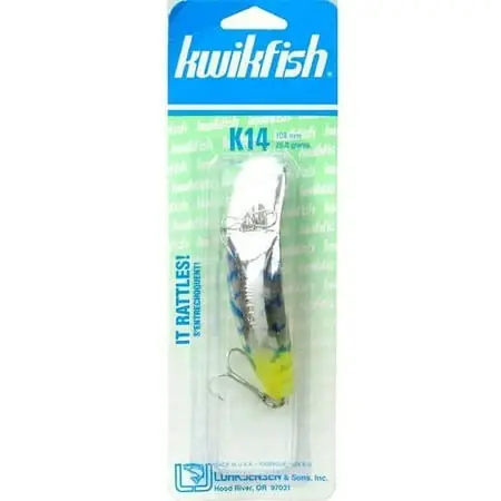 Kwikfish Rattle Fishing Lure Model K14 Silmet Blanch 5414-0140734