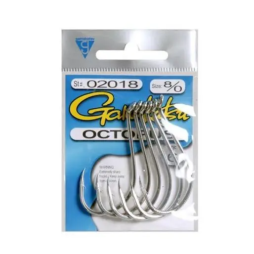 2018 Octopus Fishing Fish Hooks Nickel Size 8/0 6 Pk Fishing Hook