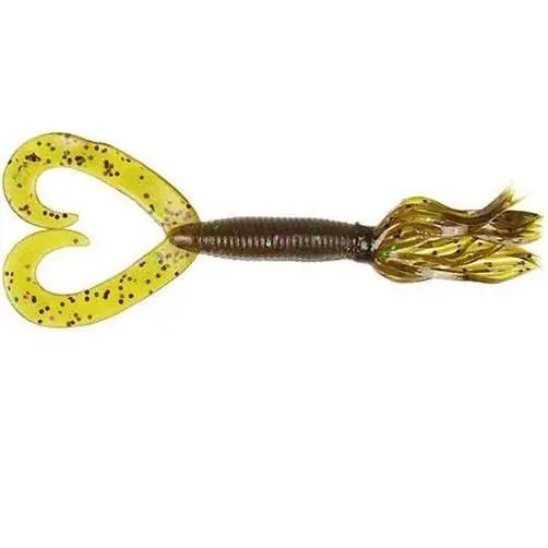Double Tail Hula Grub 5-inch Green Pumpkin/purple Copper Flake