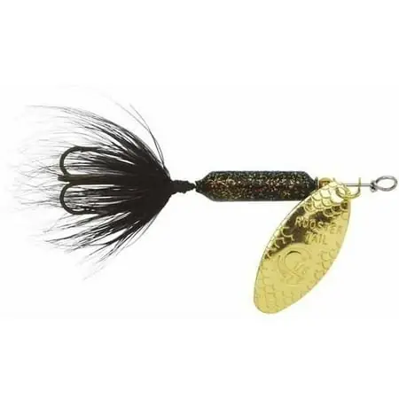 Wordens Original Rooster Tail Spinner Lure, Glitter Black, 1/6 Ounce
