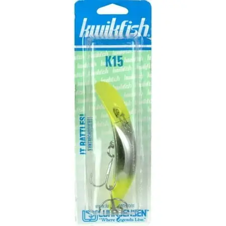 K15 Rattlin‘ Kwikfish Lure In Silver And Chartreuse Color
