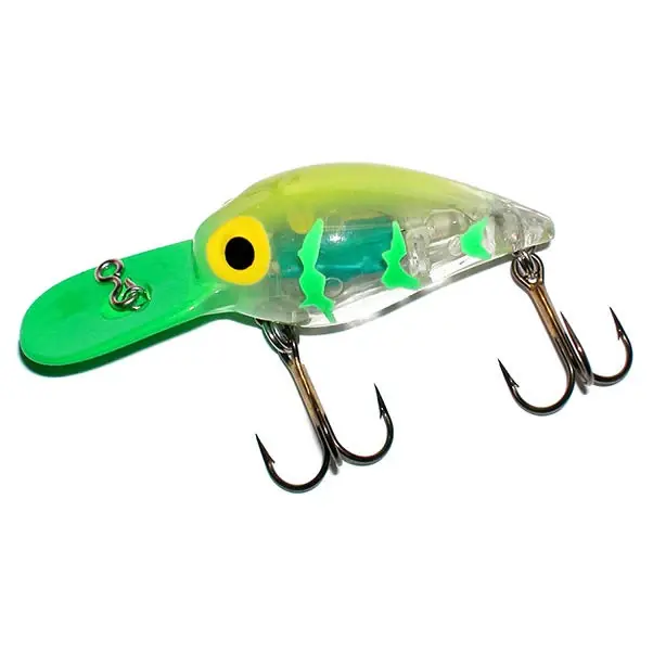 Brad‘s Lighted Wiggler Crankbait Fishing Lure, 3 Inch, Clear/red