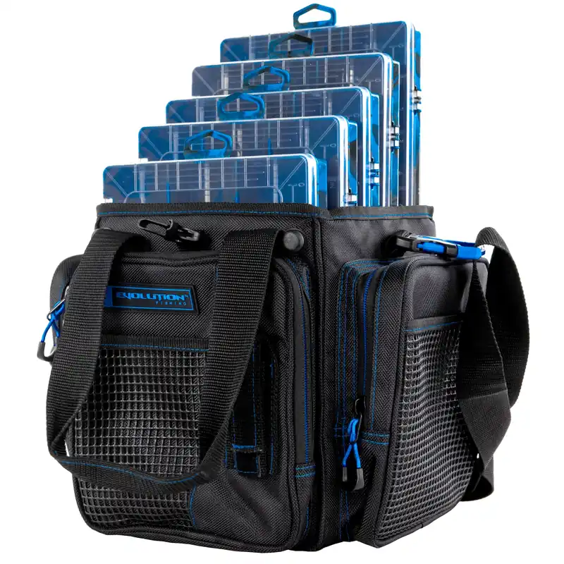 Drift Series Topless Vertical 3600 Tackle Bag With 5 Trays, Blue