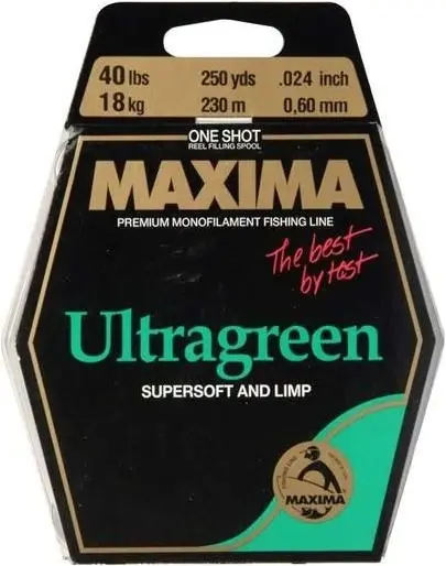 One Shot Spool Monofilament Fishing Line, Ultragreen, 40lb Test, 250yds