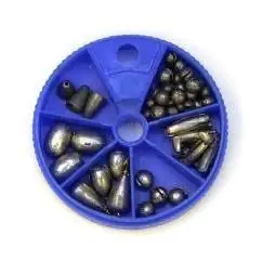 Sinker Assortment Dial Pack, 62 Pieces, Silver Finish