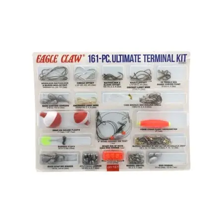 Eagle Claw Eckwm-2 Ultimate Terminal Kit Hooks Beads Swivels - Eckwm-2