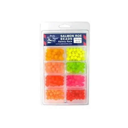 8mm Salmon Roe Beads Variety Pack - 8 Colors For Fishing