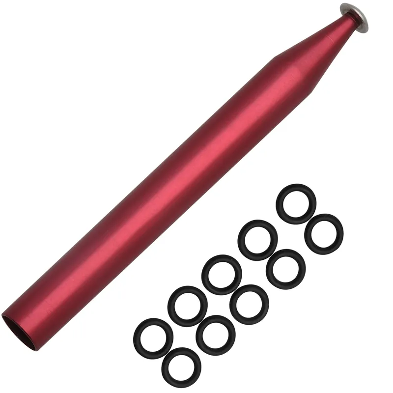 Twrr Wacky Worm Fishing Tool With 10 Black O-rings, 1/2" Red