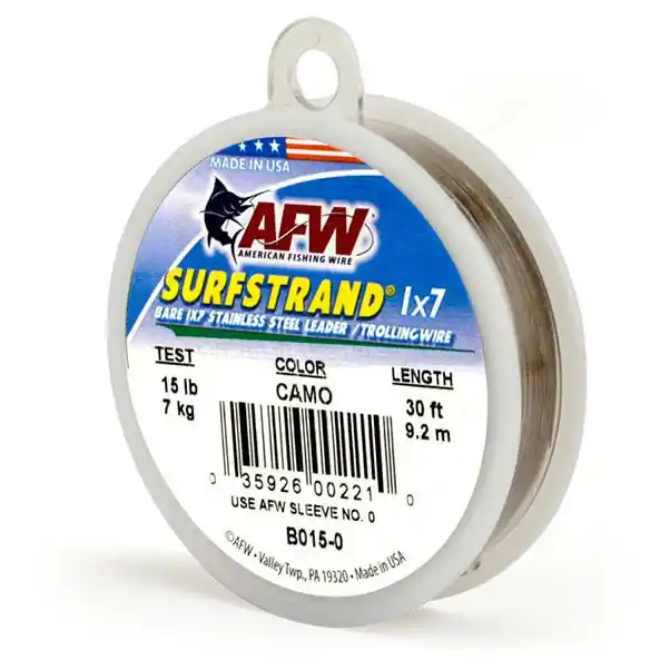 Americaware 30‘ Surfstrand Bare Stainless Wire Leader Material 90lb B090-0