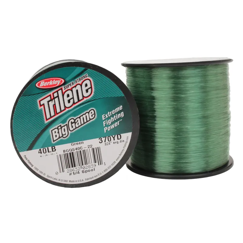 Trilene Big Game Monofilament Fishing Line, 1/4-lb. Spool, Green, 40 Lb.