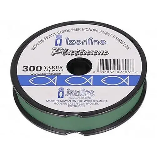 Izorline Platinum Clear, Green & Hi-vis Yellow Monofilament Fishing Line