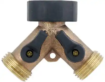Gilmour Brass Threaded Male Y-hose Connector With Shut Offs