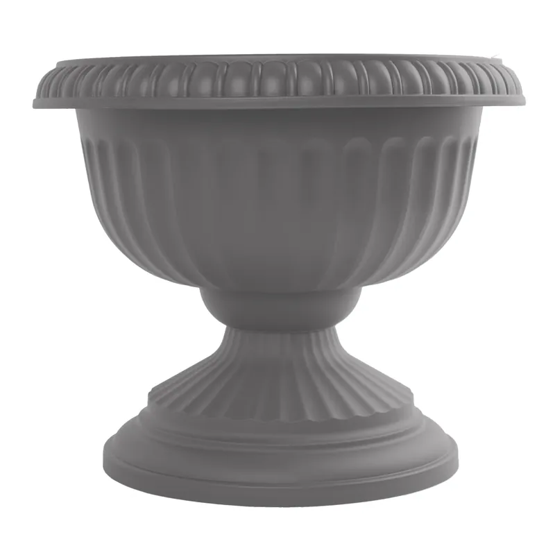 Grecian Urn, Charcoal Plastic, 18 In.
