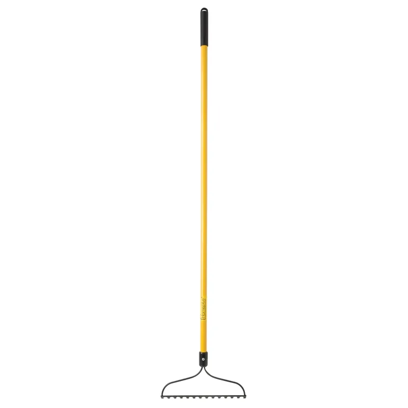61 In. Steel Bow Rake With 14 Tines And Fiberglass Handle
