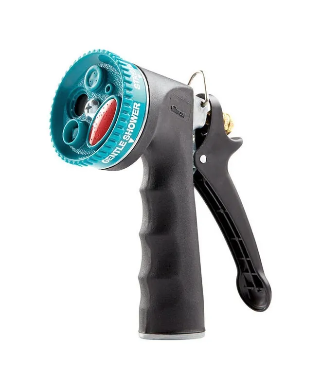 8-pattern Hose Nozzle, Rear Triggner, Rubber Comfort-grip Over Metal