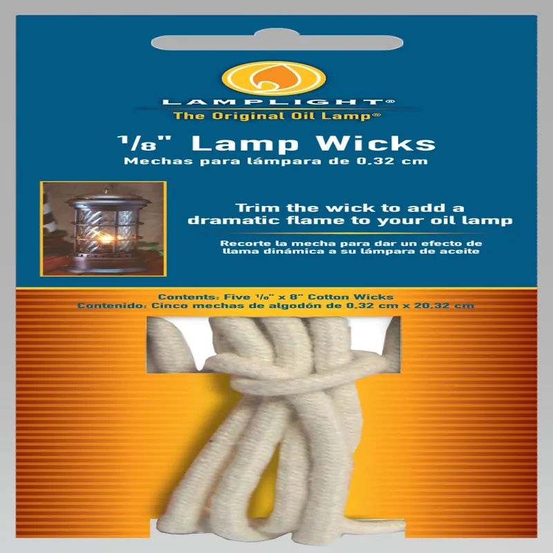 1/8 In. X 8 In. L Round Wick Shape Cotton Lamp Wick 5 Pk