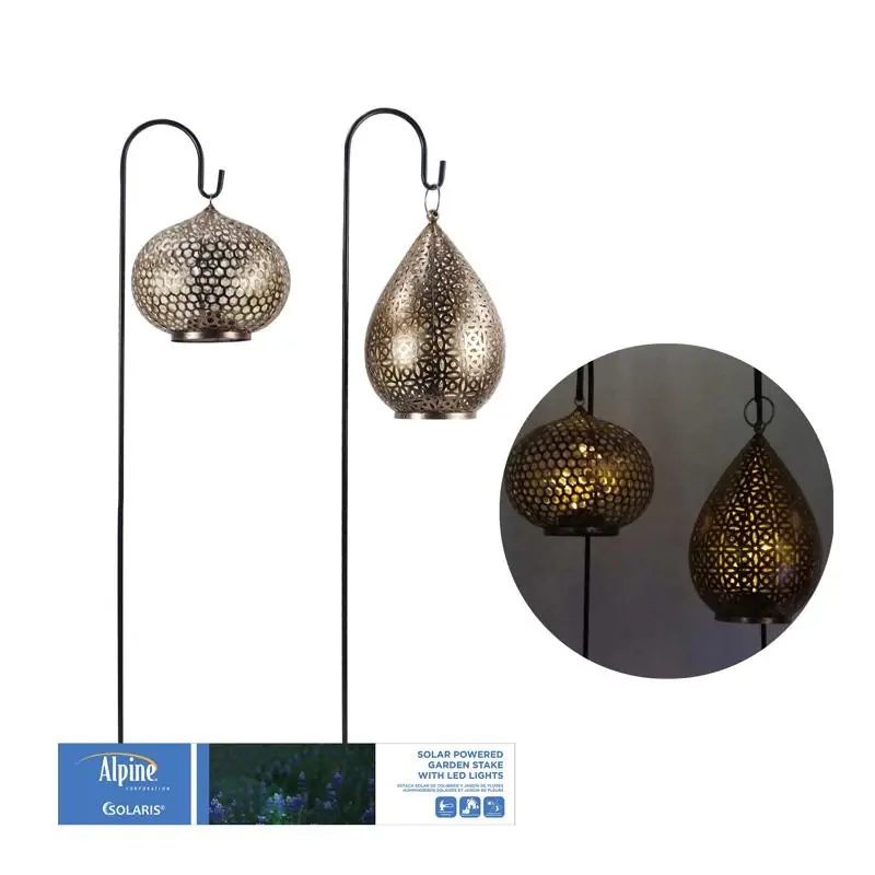 8 In. Solar Power Metal Hanging Lantern - Assorted Colors, Model Sky456a