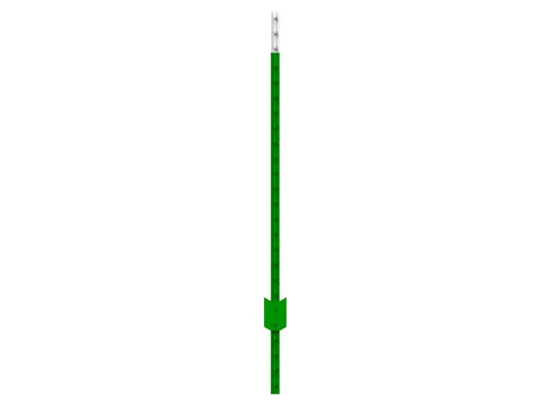 1.38 In. H X 1.63 In. W X 8 Ft. L Powder Coated Green Steel Studded T-post