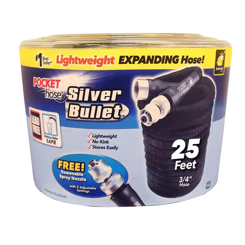 Silver Bullet 3/4 In. D X 25 Ft. L Expandable Lightweight Garden Hose