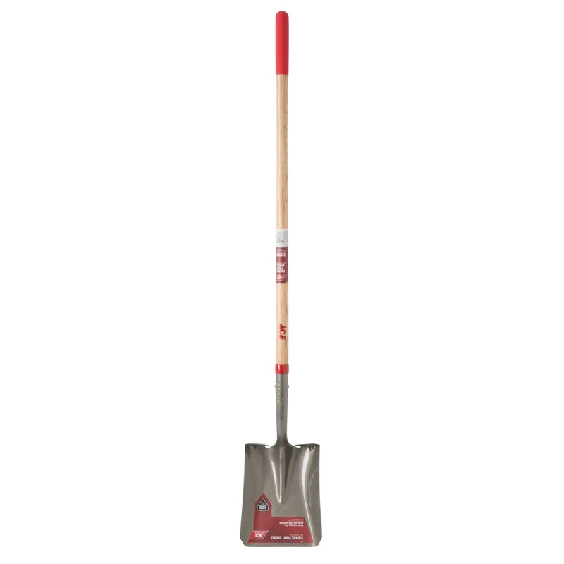 57.75 In. Steel Square Point Shovel With Wood Handle And End Grip