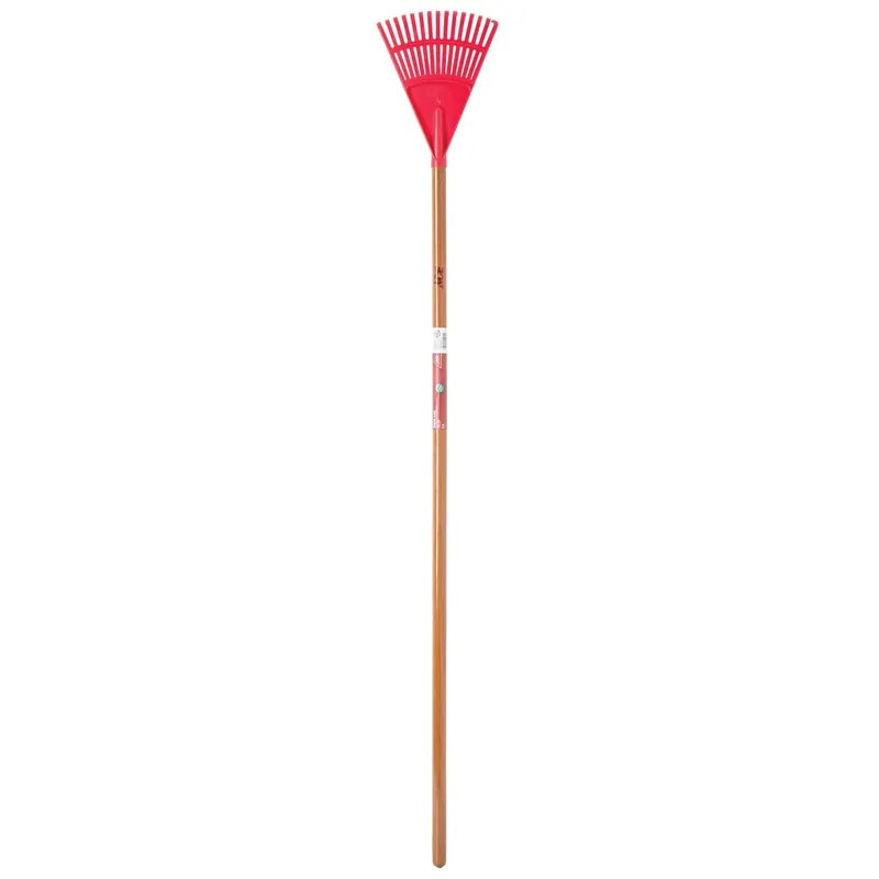 54.5 In. Long 14 Tine Poly Rake With Wood Handle For Gardening