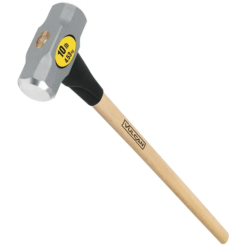 10 Lb Sledge Hammer With 36 Inch Hickory Handle, Forged Steel Head, Model 34505