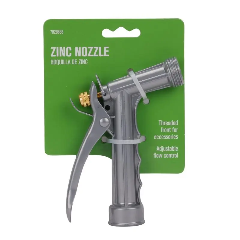 Adjustable Shower And Stream Metal Hose Nozzle With Rear Trigger Control