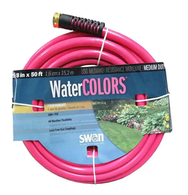 5/8" X 50‘ Pink Medium Garden Hose For Efficient Watering