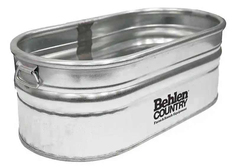 28‑gallon Galvanized Steel Shallow Utility Tank With Carry Handle – Behlen Country