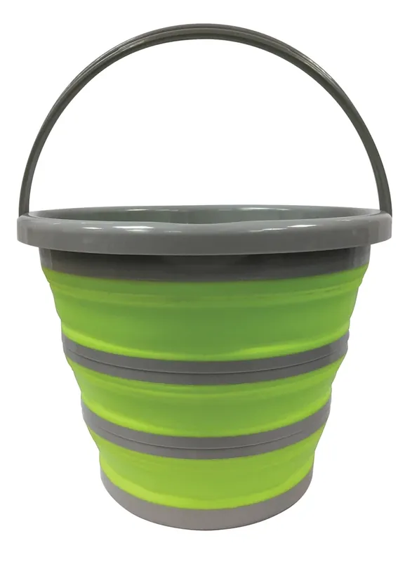1402 10 Liter Lime Green-grey Collapsible Bucket