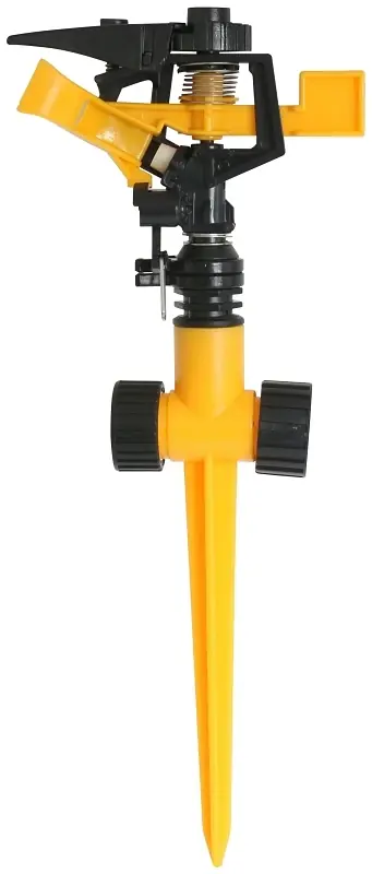 Dy601-7053l Pulsating Lawn Sprinkler With 2-way Spike, Plastic Construction