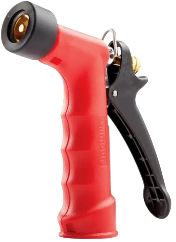 Pistol Grip Hose Nozzle, Commercial Grade, Insulated, Threaded Front, Brass Head