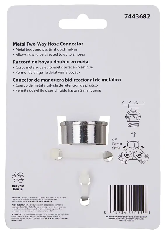 Gc5013l Metal Y-connector With Shut-off For Garden Hose And Faucet