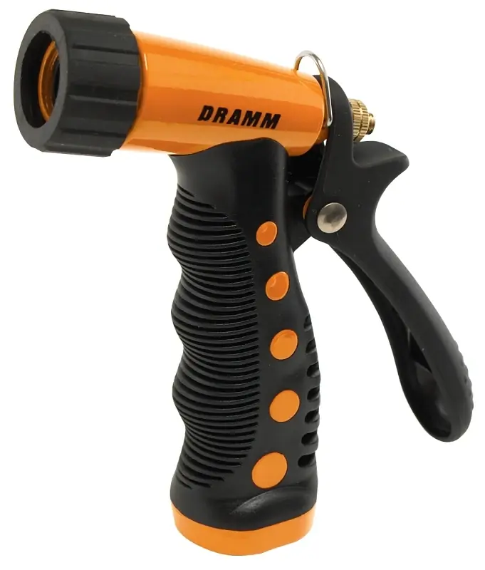 Heavy-duty Metal Pistol Nozzle With Adjustable Spray Pattern, Orange