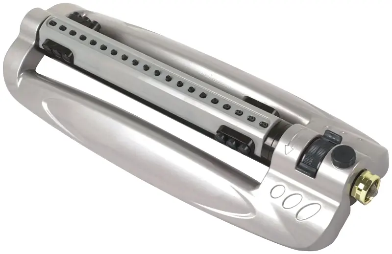 Ym18051 Turbo Oscillating Lawn Sprinkler, Aluminum, Adjustable Coverage