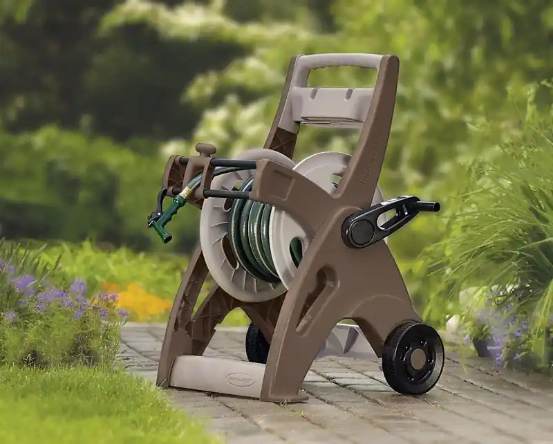 Slide Trak Hosemobile Hose Reel Cart, Mocha/taupe, 175-ft.