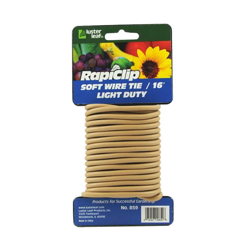 16 Ft. Brown Pvc/rubber Light-duty Garden Twist Tie For Plant Support