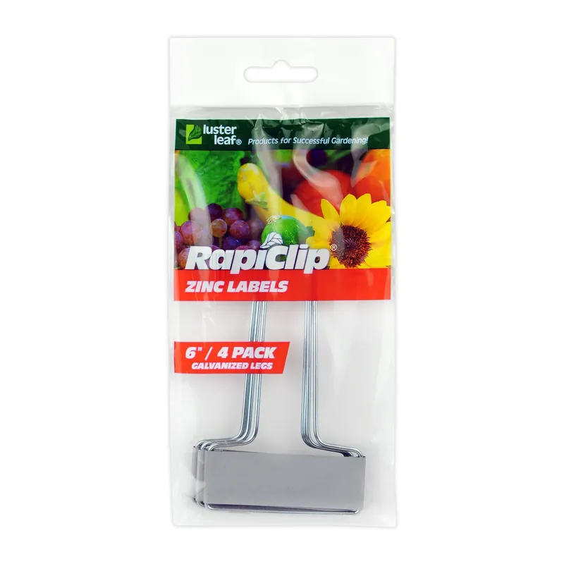 Luster Leaf 862 Rapiclip Zinc Plant Label, 6-inch Length, Pack Of 4