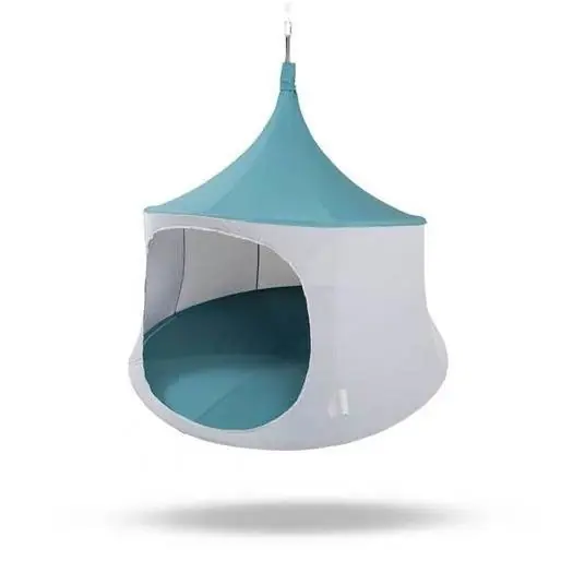 Treepod Cabana 6-foot Hanging Swinging Mesh Daybed In Slate Blue