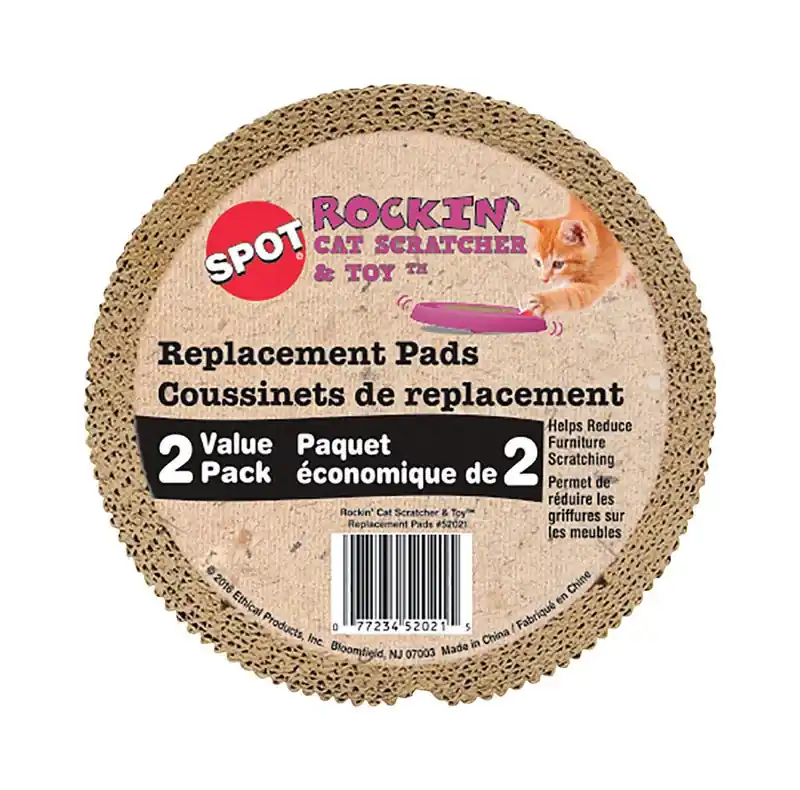 Rockin‘ Cardboard Brown Scratcher Replacement Pads 2 Pk