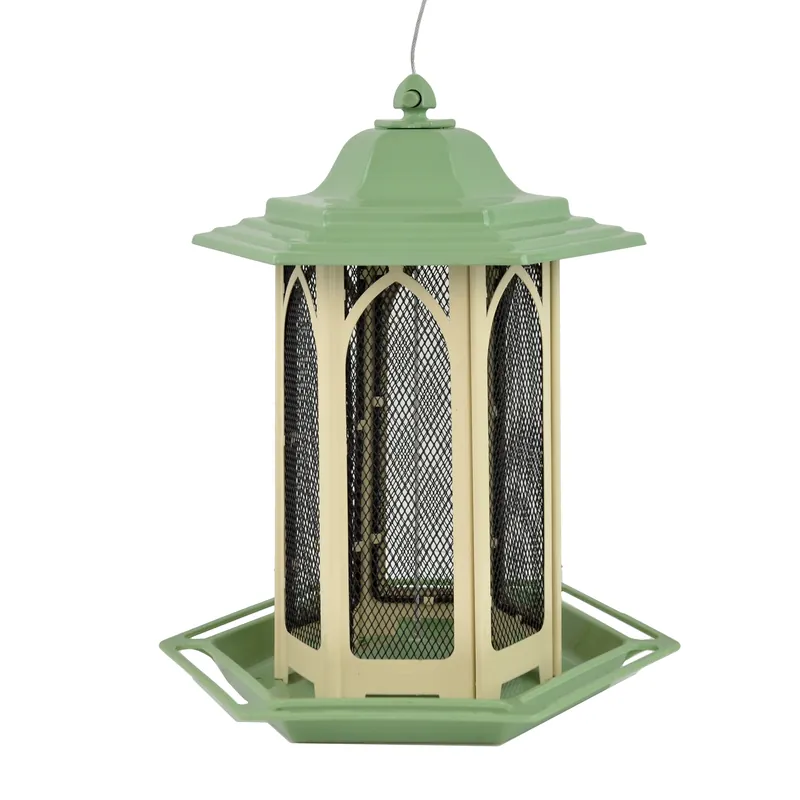 Gazebo Bird Feeder, 3.5 Lb Capacity, Metal/plastic, Pistachio Green