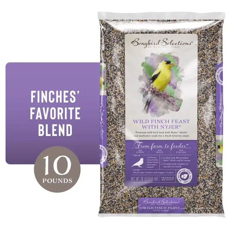 Wild Finch Feast With Nyjer Wild Bird Seed 10 Lb Premium Blend