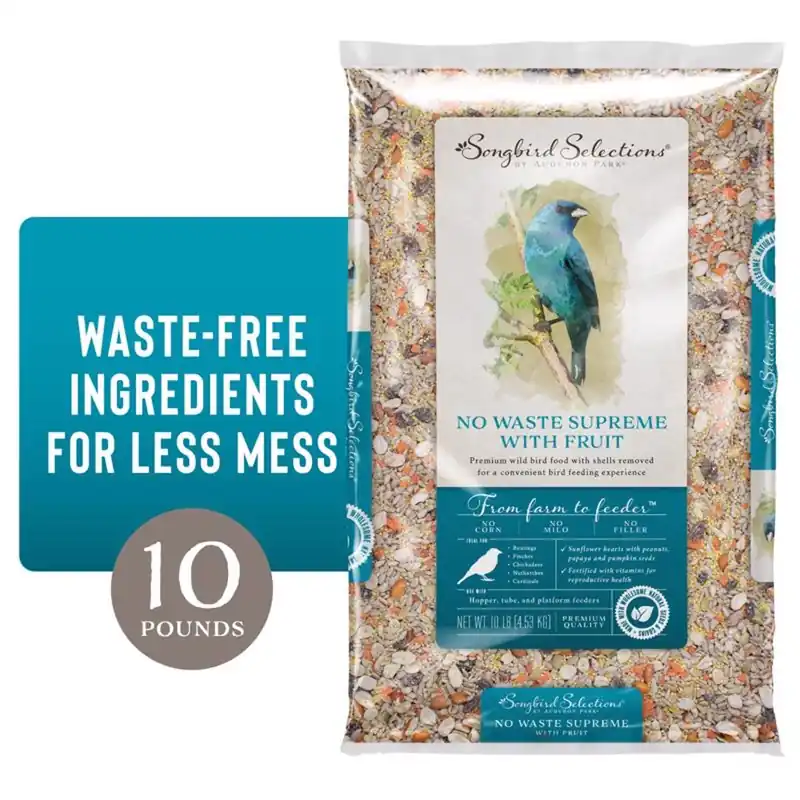 Wild Bird Seed Food 10 Lb - No Waste Blend With Sunflower Hearts
