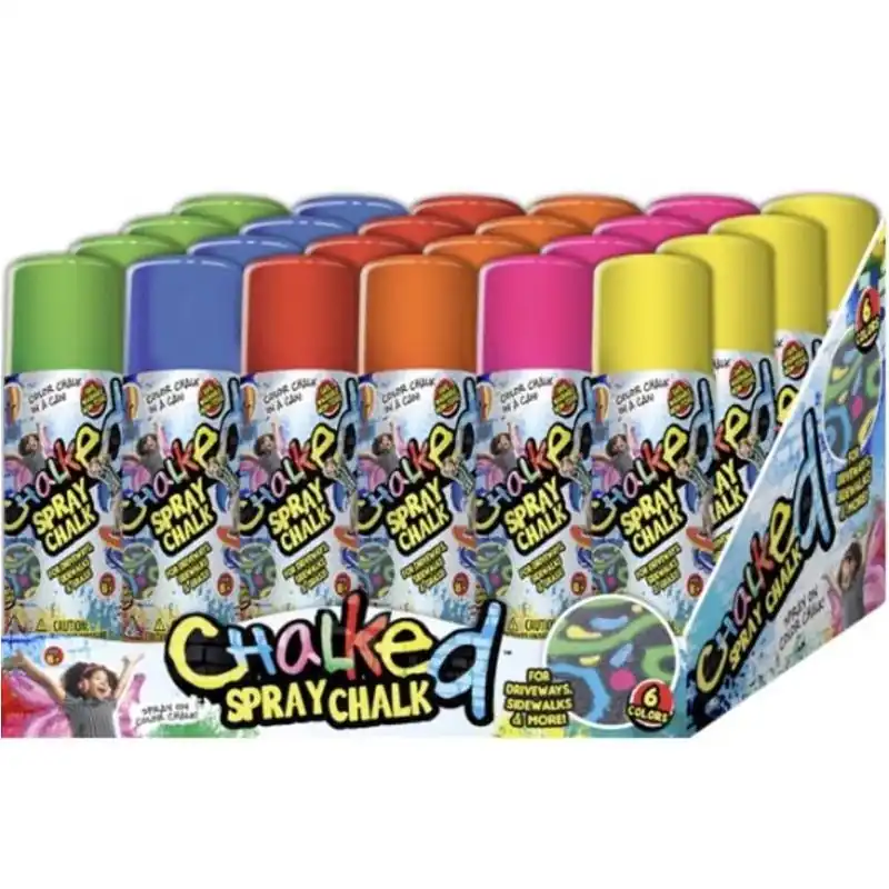 Ja‑ru Chalked Multi‑color Spray Chalk – 3 oz Assorted Pack For Kids & Artists