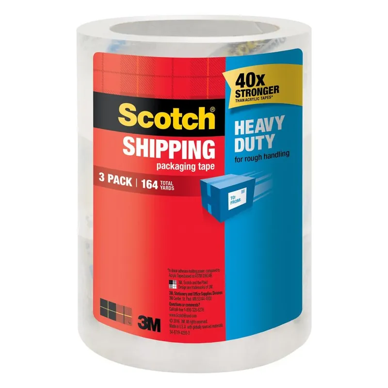 1.88 In. W X 38.2 Yd L Heavy Duty Packaging Tape 3 Pk