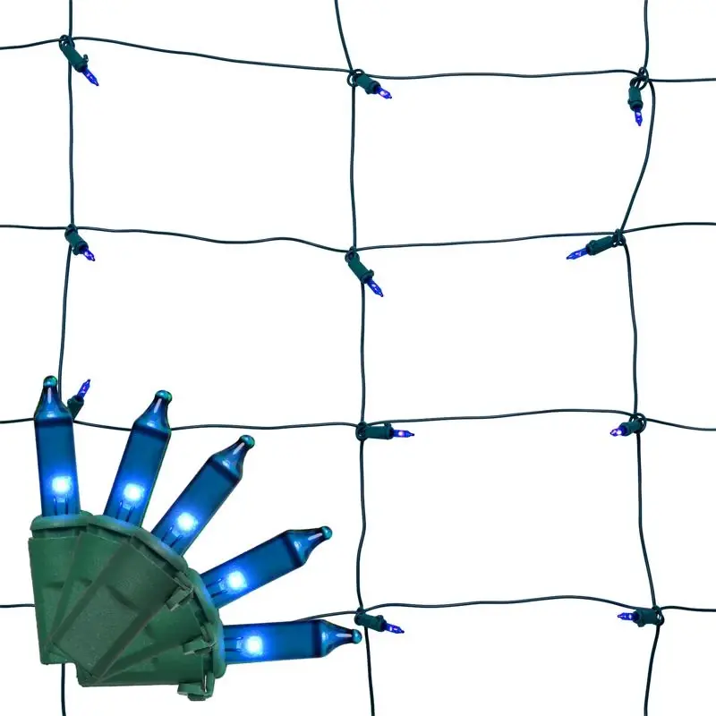 Classic Led T5 Blue 100 Ct Net Christmas Lights 4 Ft.