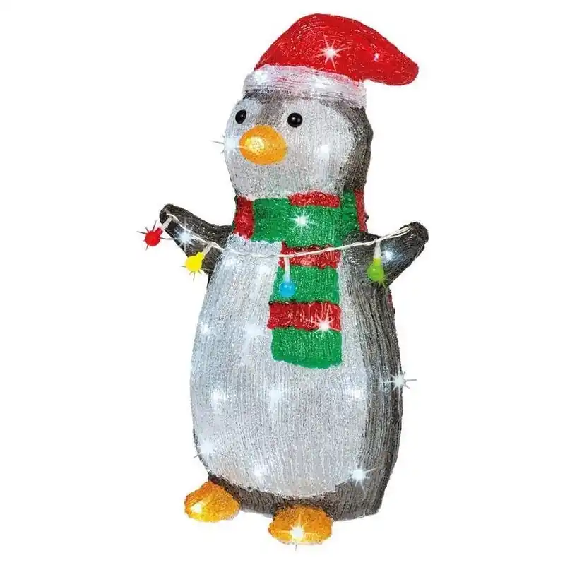18‑inch Led Cool White Penguin Yard Ornament – Plug‑in Holiday Décor