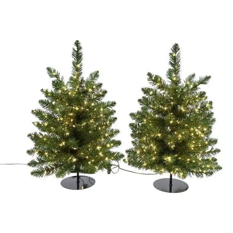 24‑inch Warm White Led Walkway Cascade Christmas Tree – Plug‑in Twinkling Lights